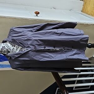 Katharia Hovman topper in blue-gray steel. Like new, Size 10.